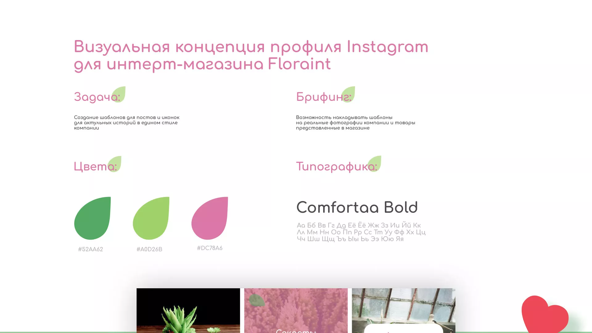 Разработка оформления профиля Instagram для магазина «Floraint» в Дно
