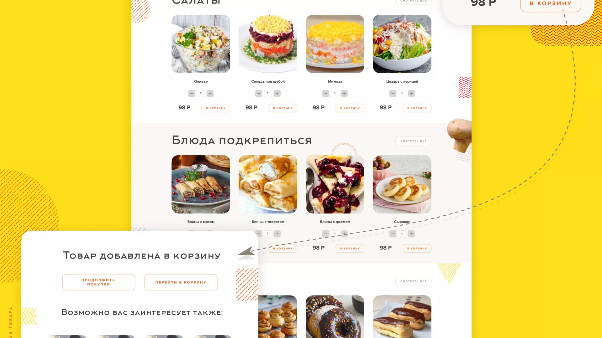 Разработка сайта кафе-столовой «Суп-Мясо-Салат» в Дно